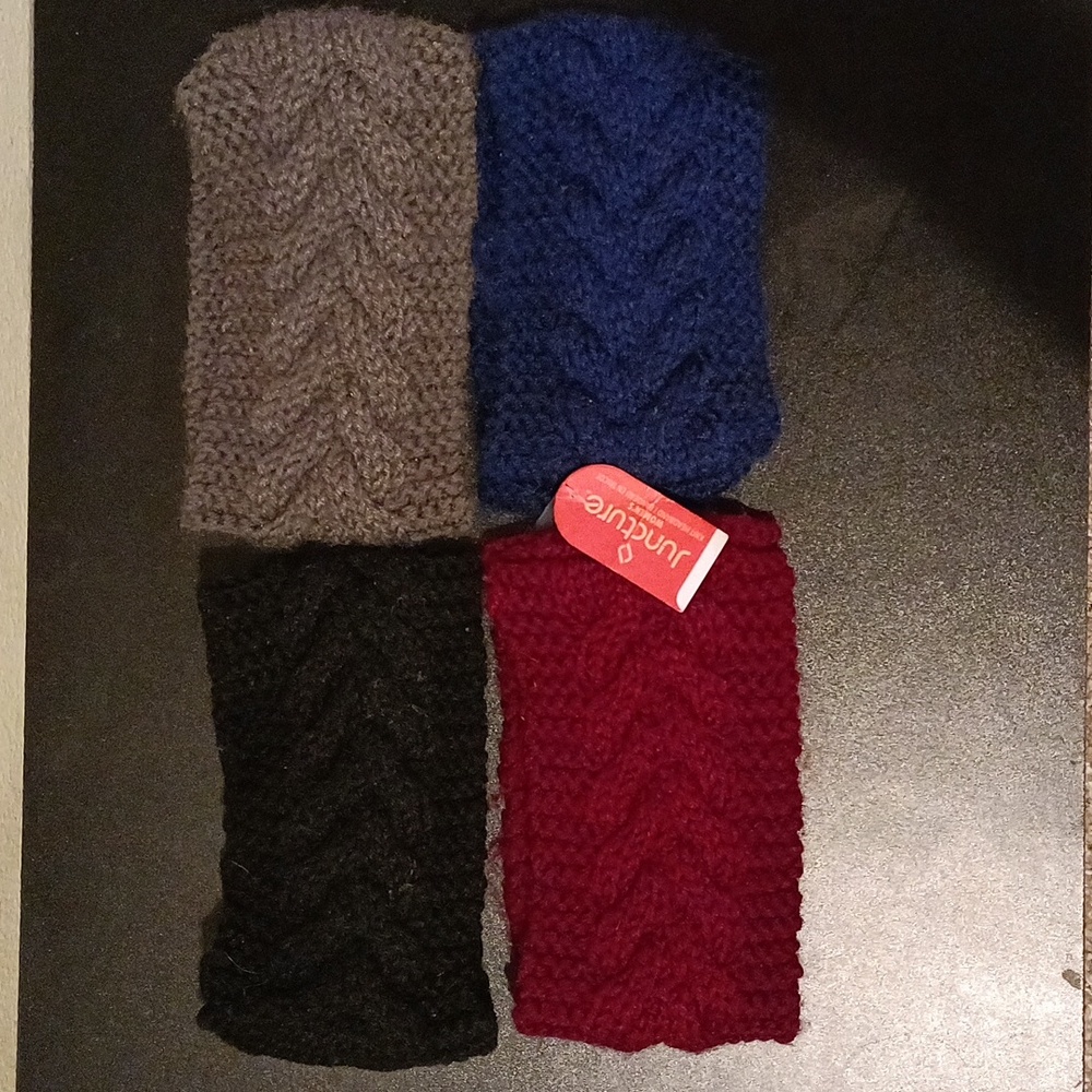 4 Juncture Women's Knit Headbands | Black | Navy | Burgundy